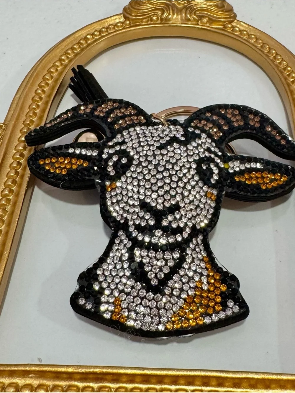 New The Goat Crystal Embellished Keychain